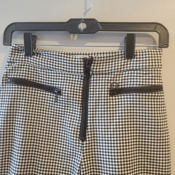 URBAN OUTFITTERS Black and White Checkered Stretch Trousers Size 4 - Picture 2 of 9